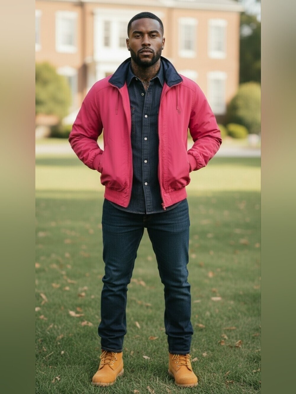 Men's Red Windbreaker Jacket